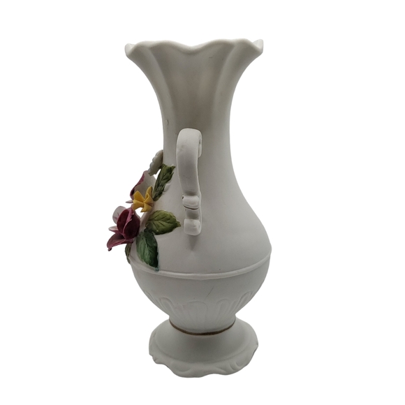 Capodimonte Style Floral Porcelain Vase 5" - Picture 4 of 10